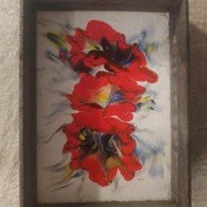 Original acrylic on canvas board painting 5"x7" framed
